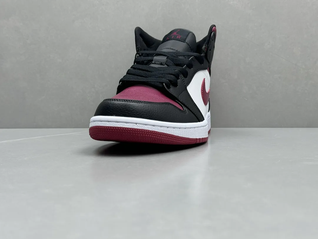Nike Air Jordan 1 Mid Bred – Black Red White – Authentic Version Replica Shoes HighPerformance 1232