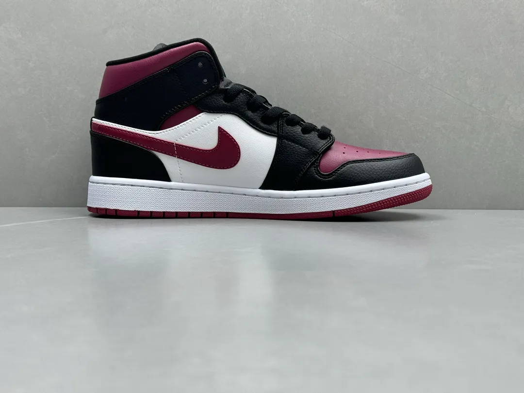 Nike Air Jordan 1 Mid Bred – Black Red White – Authentic Version Replica Shoes HighPerformance 1232