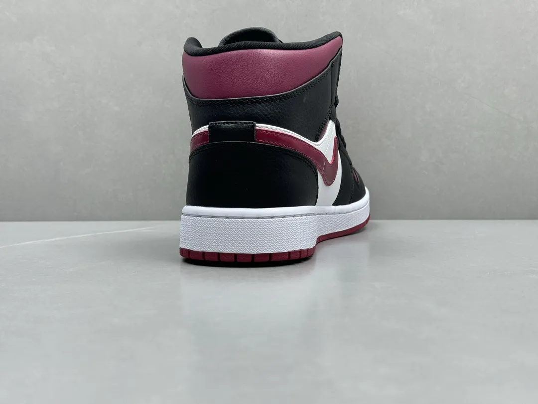 Nike Air Jordan 1 Mid Bred – Black Red White – Authentic Version Replica Shoes HighPerformance 1232
