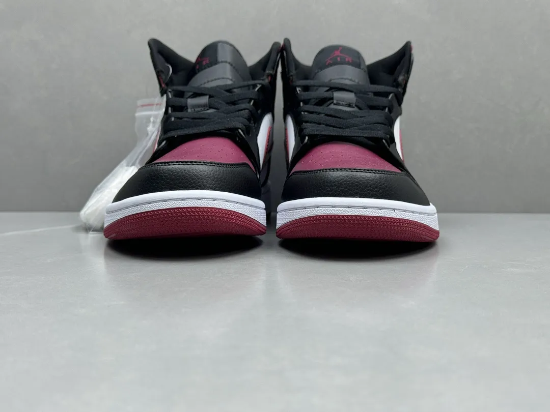 Nike Air Jordan 1 Mid Bred – Black Red White – Authentic Version Replica Shoes HighPerformance 1232