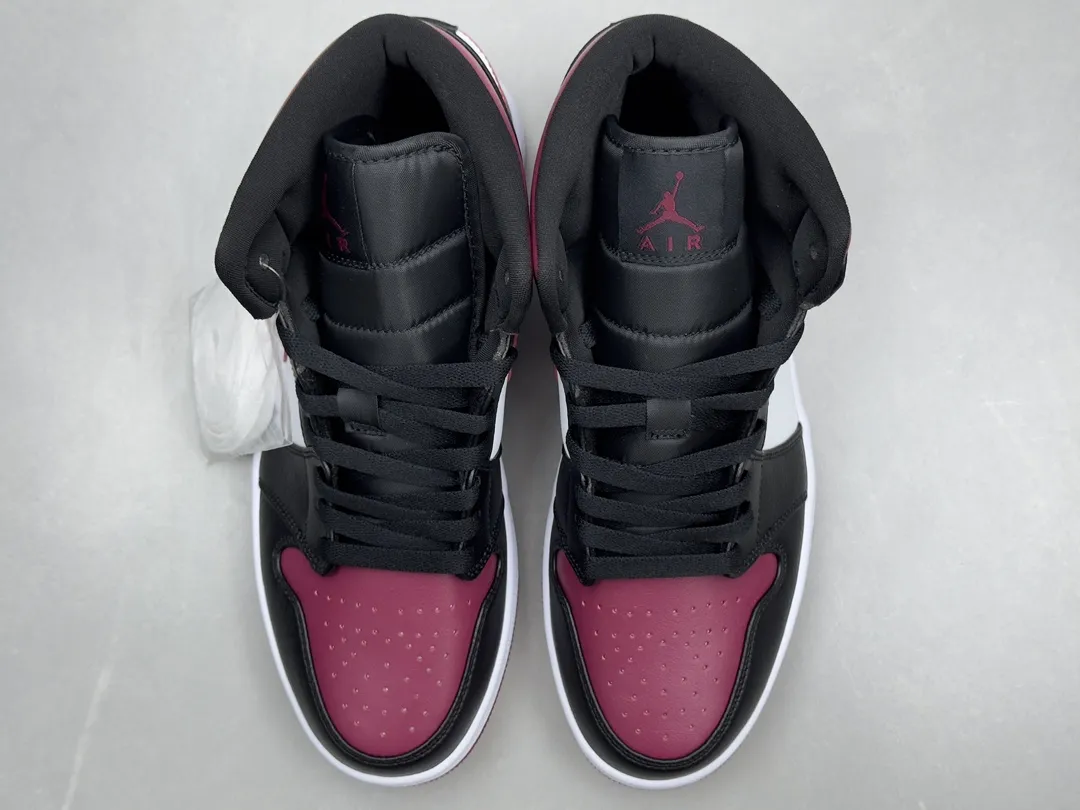 Nike Air Jordan 1 Mid Bred – Black Red White – Authentic Version Replica Shoes HighPerformance 1232