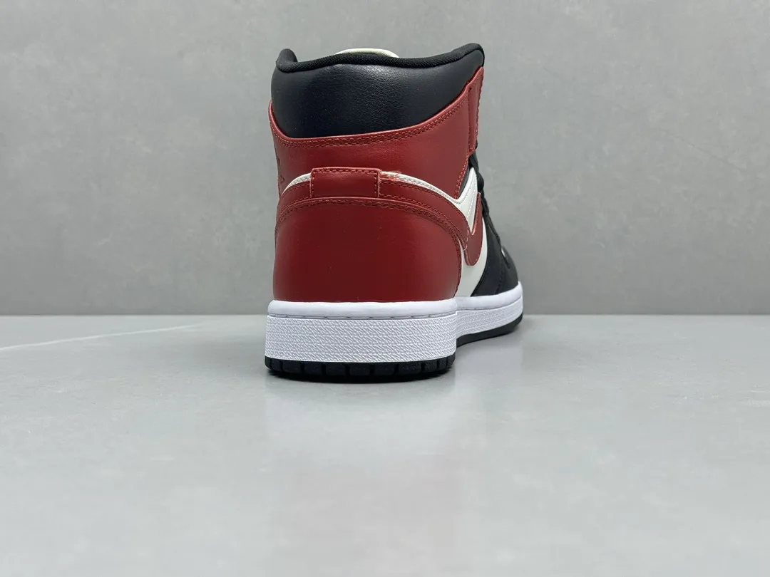 Nike Air Jordan 1 Mid Bred – Black White Red, Authentic Version, Replica Shoes, Sizes 36-46 Including Half Sizes MultiPurpose 1208