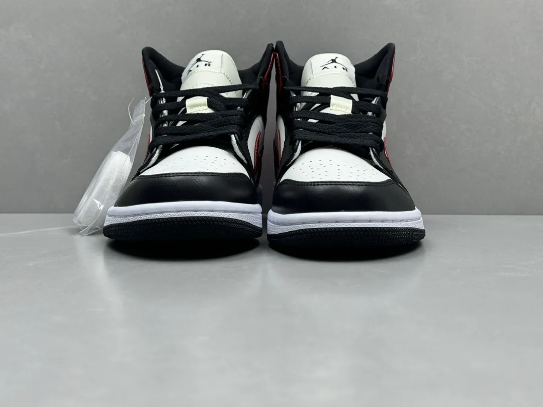 Nike Air Jordan 1 Mid Bred – Black White Red, Authentic Version, Replica Shoes, Sizes 36-46 Including Half Sizes MultiPurpose 1208