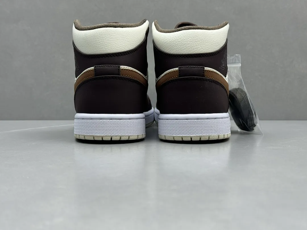 Affordable Nike Air Jordan 1 Mid Brown White Authentic Version – Rep Shoes & Replica Nike – Sizes 36-46 (Including Half Sizes 1195