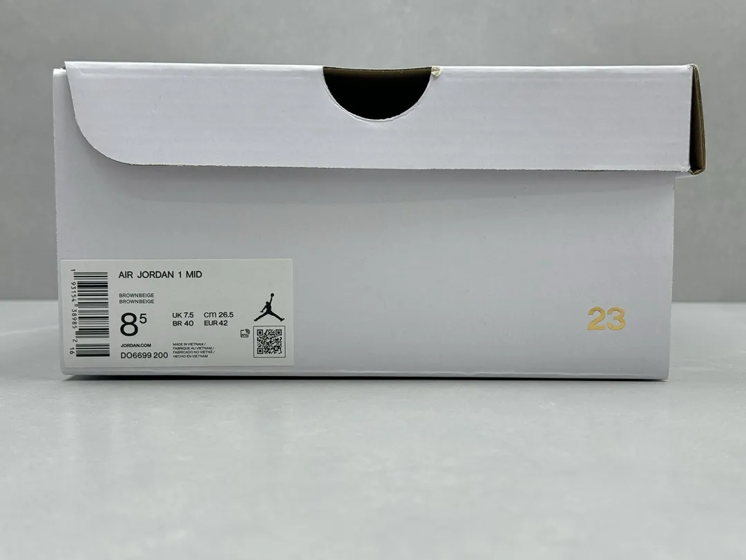 Affordable Nike Air Jordan 1 Mid Brown White Authentic Version – Rep Shoes & Replica Nike – Sizes 36-46 (Including Half Sizes 1195