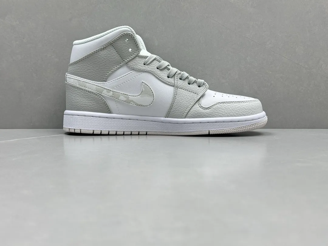 Casual Nike Air Jordan 1 Mid ‘Camo White Grey’ – Authentic Rep Shoes, Replica Nike Sneakers, Sizes 36-46 Including Half Sizes 1213
