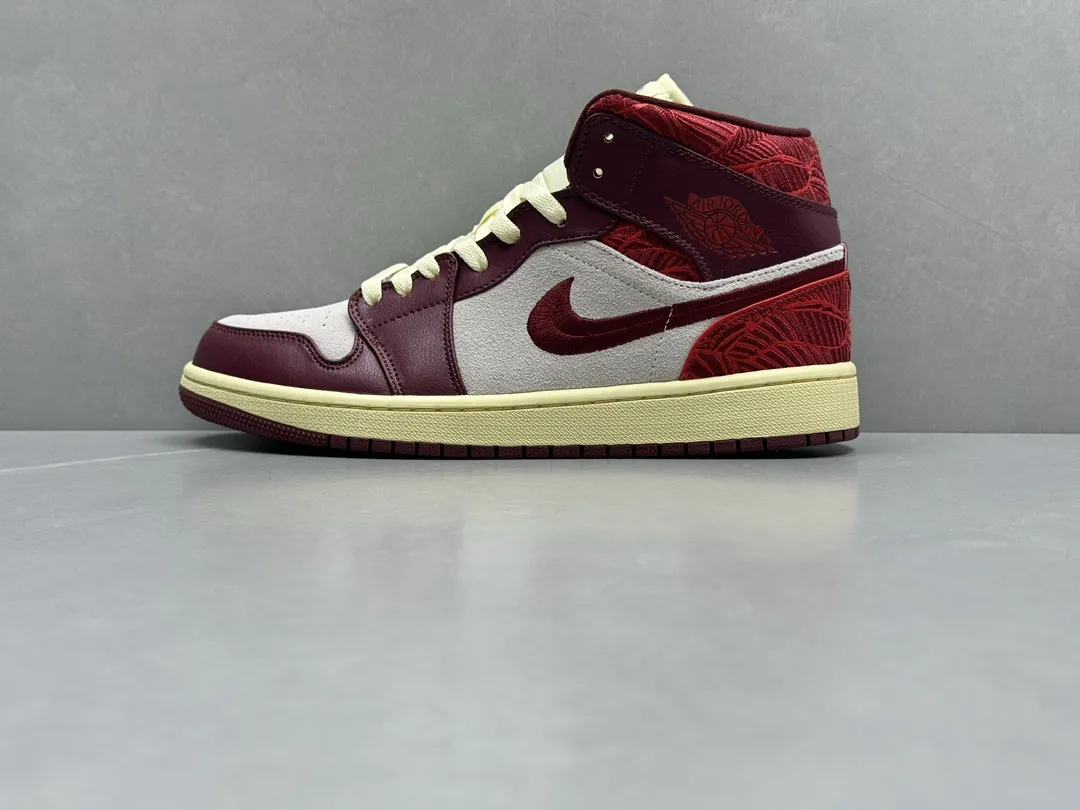 Sustainable Nike Air Jordan 1 Mid China Red Fabric – Men’s Basketball Shoes with Replica Shoes Style, Sizes 36-46 (Including Half Sizes 1198