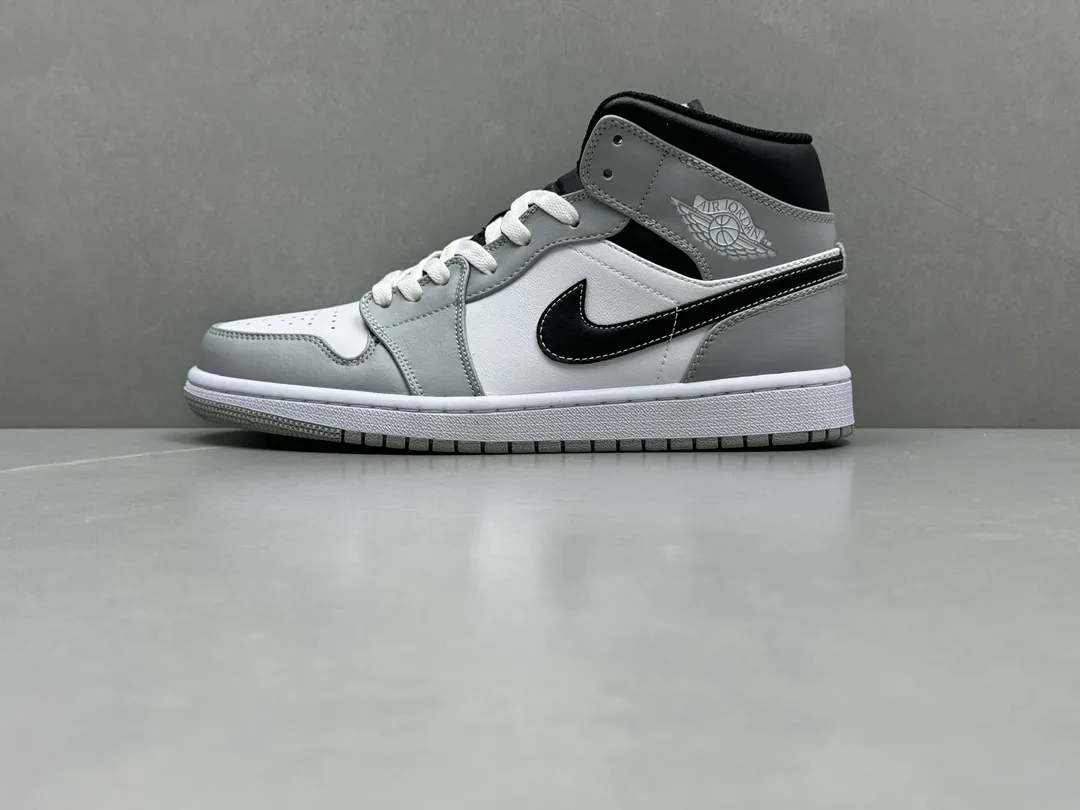 ComfortFit Nike Air Jordan 1 Mid ‘Grey White Black’ – Authentic Version, Rep Shoes & Replica Nike Sneakers, Sizes 36-46 Including Half Sizes 1223