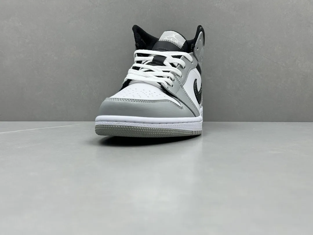 ComfortFit Nike Air Jordan 1 Mid ‘Grey White Black’ – Authentic Version, Rep Shoes & Replica Nike Sneakers, Sizes 36-46 Including Half Sizes 1223