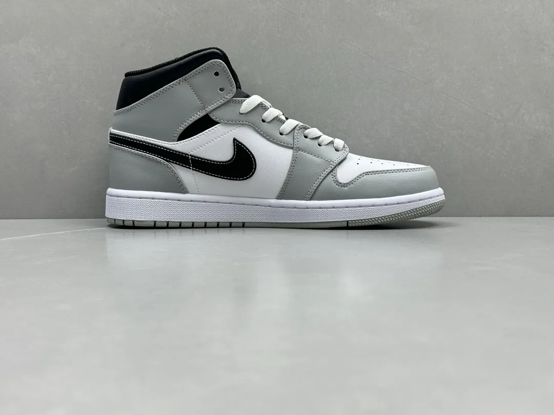 ComfortFit Nike Air Jordan 1 Mid ‘Grey White Black’ – Authentic Version, Rep Shoes & Replica Nike Sneakers, Sizes 36-46 Including Half Sizes 1223