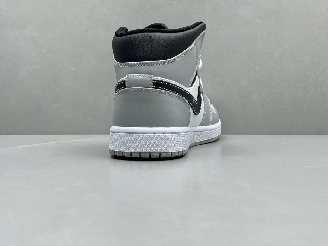 ComfortFit Nike Air Jordan 1 Mid ‘Grey White Black’ – Authentic Version, Rep Shoes & Replica Nike Sneakers, Sizes 36-46 Including Half Sizes 1223
