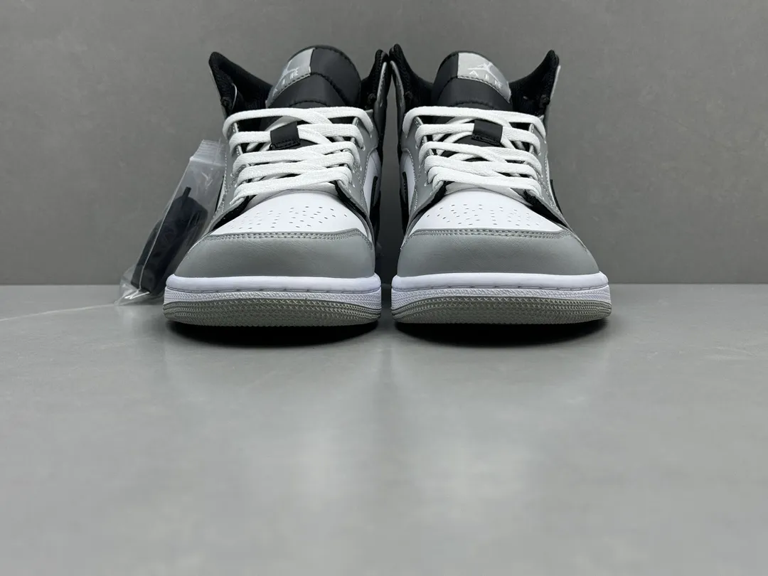 ComfortFit Nike Air Jordan 1 Mid ‘Grey White Black’ – Authentic Version, Rep Shoes & Replica Nike Sneakers, Sizes 36-46 Including Half Sizes 1223