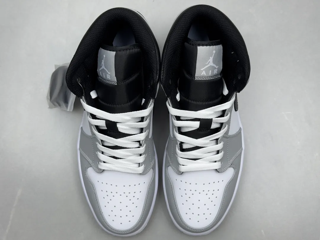 ComfortFit Nike Air Jordan 1 Mid ‘Grey White Black’ – Authentic Version, Rep Shoes & Replica Nike Sneakers, Sizes 36-46 Including Half Sizes 1223