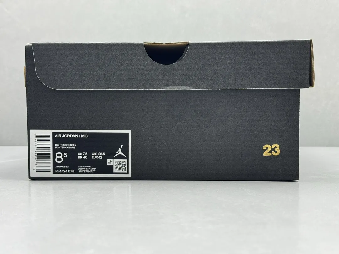 ComfortFit Nike Air Jordan 1 Mid ‘Grey White Black’ – Authentic Version, Rep Shoes & Replica Nike Sneakers, Sizes 36-46 Including Half Sizes 1223
