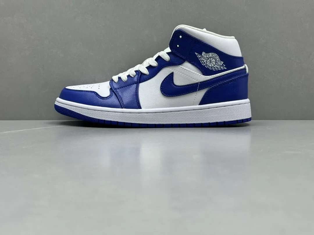 Nike Air Jordan 1 Mid Kentucky Blue and White Basketball Shoes – Rep Shoes & Replica Nike – Sizes 36-46 (Including Half Sizes WellDesigned 1197