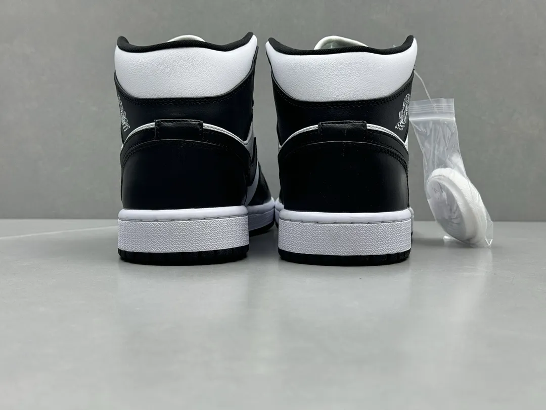 Nike Air Jordan 1 Mid ‘Panda’ – Black White – Authentic Rep Shoes & Replica Nikes Version Elegant 1199