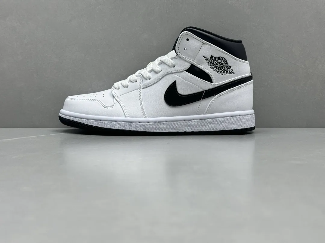 Nike Air Jordan 1 Mid ‘Panda’ – White Black – Authentic Rep Shoes & Replica Nikes Version SunProtective 1216