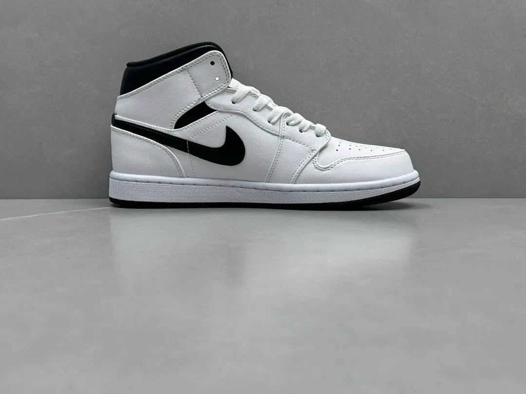 Nike Air Jordan 1 Mid ‘Panda’ – White Black – Authentic Rep Shoes & Replica Nikes Version SunProtective 1216