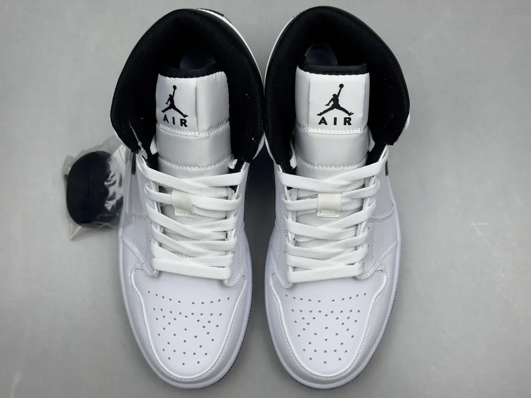 Nike Air Jordan 1 Mid ‘Panda’ – White Black – Authentic Rep Shoes & Replica Nikes Version SunProtective 1216