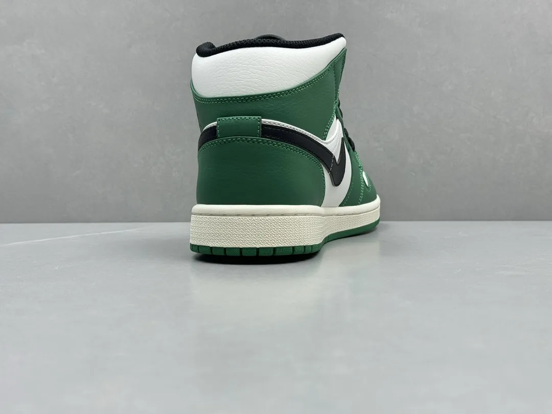 Colorful Nike Air Jordan 1 Mid ‘Pine Green’ – White Green – Top Rep Shoes & Best Replica Sneakers Authentic Version 1336