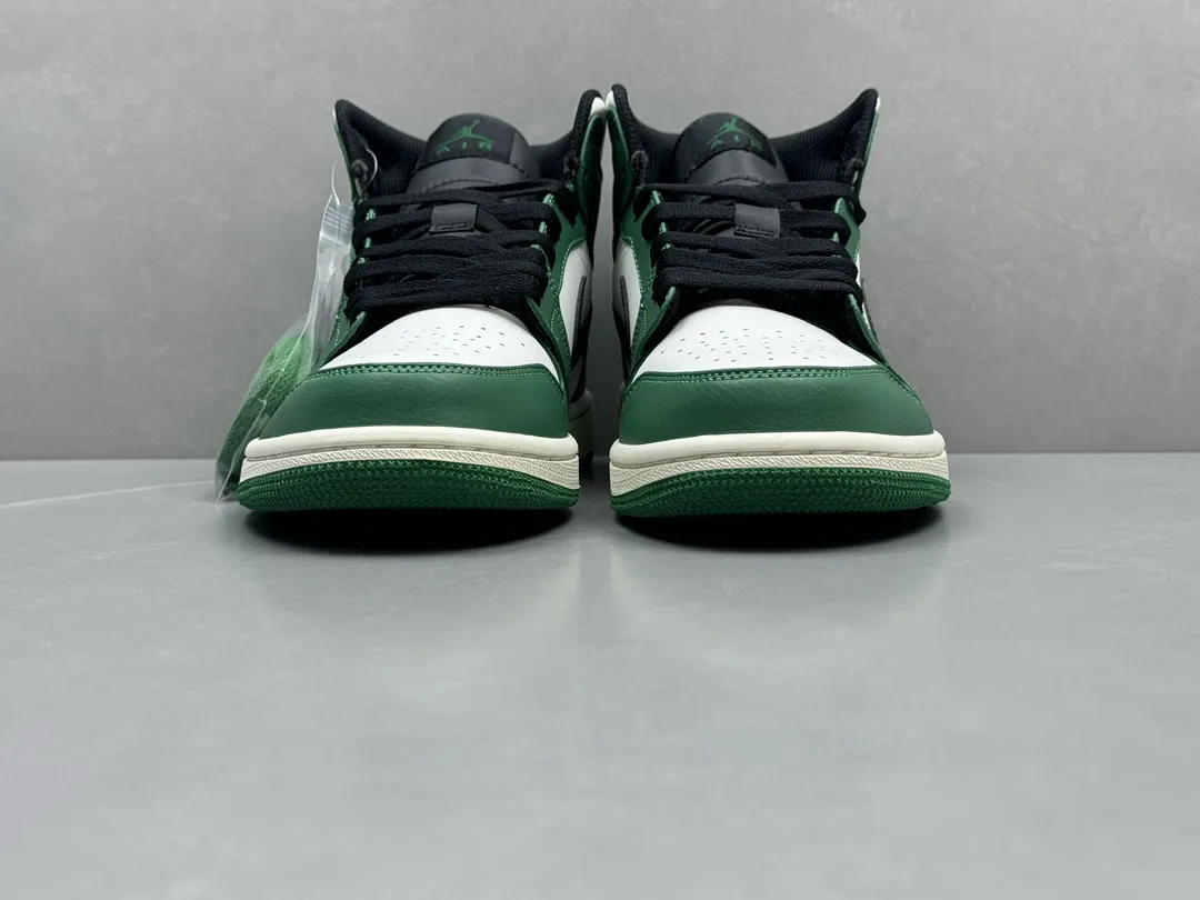 Colorful Nike Air Jordan 1 Mid ‘Pine Green’ – White Green – Top Rep Shoes & Best Replica Sneakers Authentic Version 1336