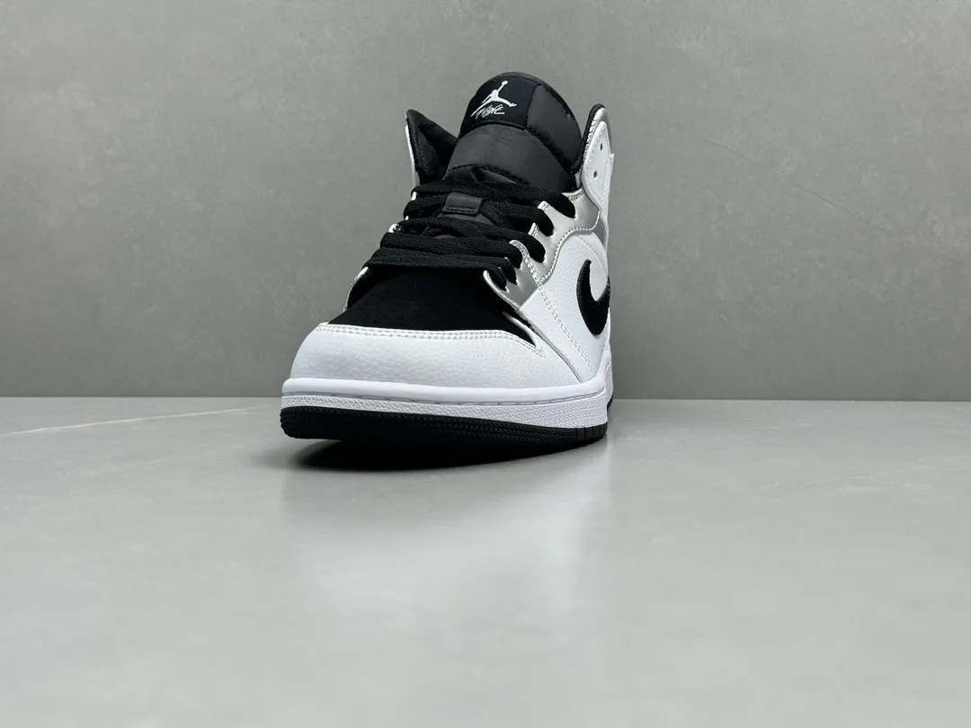 TechFriendly Nike Air Jordan 1 Mid ‘Pure ’ – White Black – Top Rep Shoes – Best Replica Sneakers – Sizes 36-46 (Including Half Sizes 1324