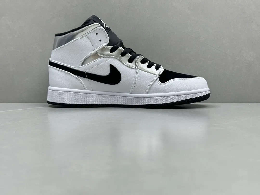 TechFriendly Nike Air Jordan 1 Mid ‘Pure ’ – White Black – Top Rep Shoes – Best Replica Sneakers – Sizes 36-46 (Including Half Sizes 1324