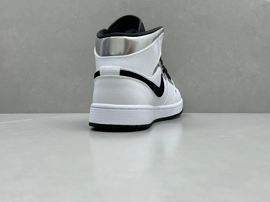 TechFriendly Nike Air Jordan 1 Mid ‘Pure ’ – White Black – Top Rep Shoes – Best Replica Sneakers – Sizes 36-46 (Including Half Sizes 1324