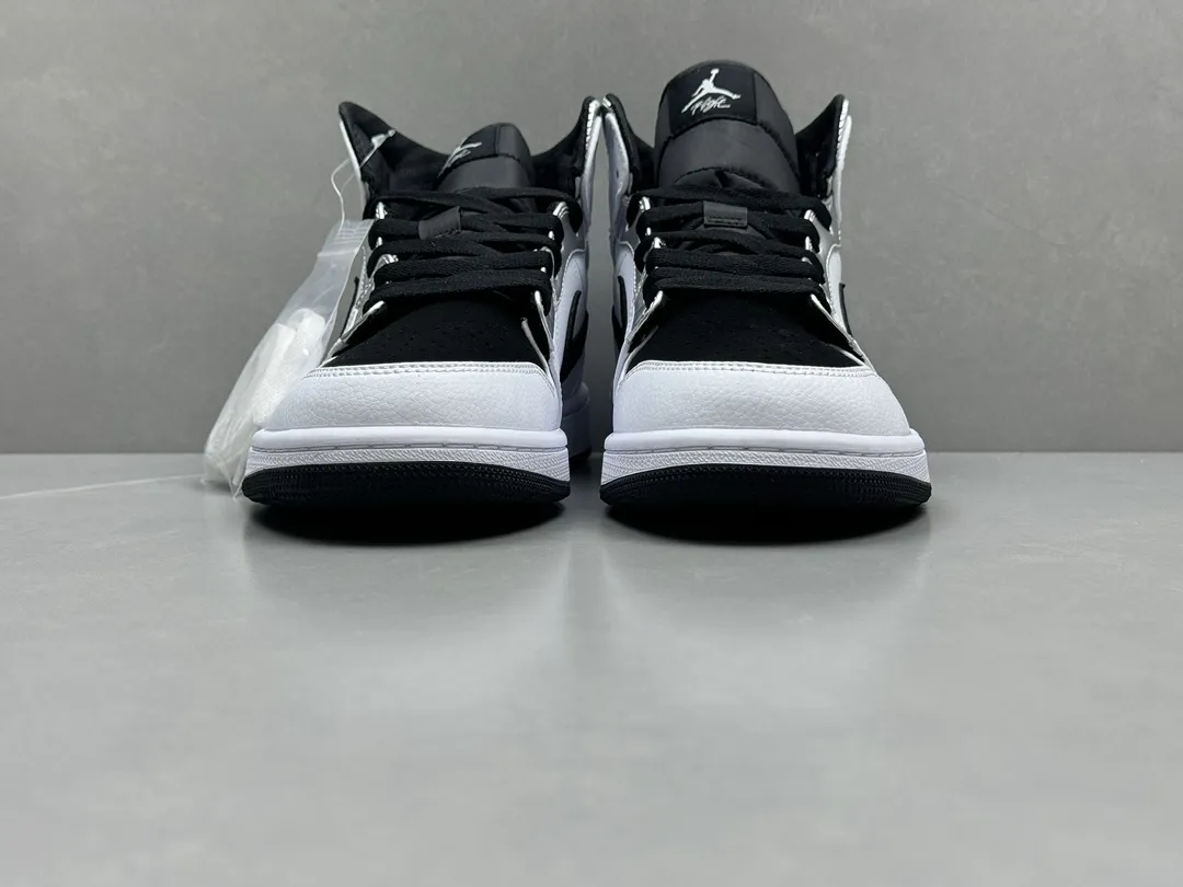 TechFriendly Nike Air Jordan 1 Mid ‘Pure ’ – White Black – Top Rep Shoes – Best Replica Sneakers – Sizes 36-46 (Including Half Sizes 1324