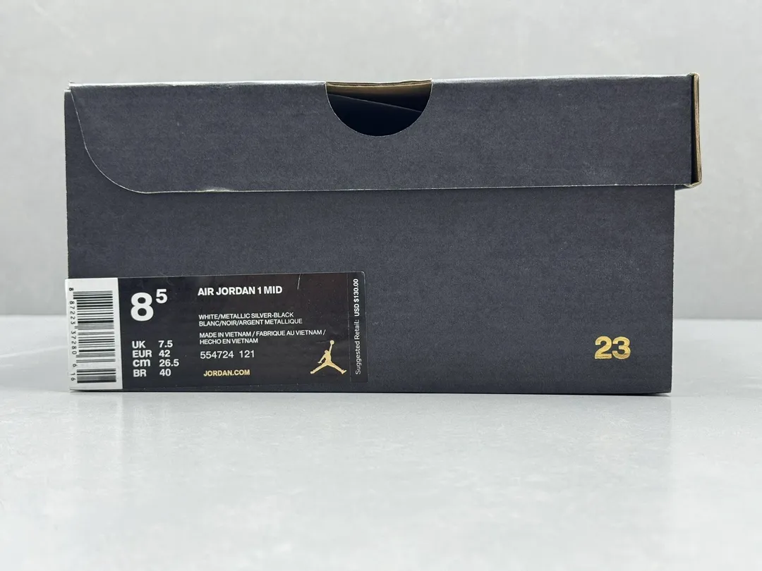 TechFriendly Nike Air Jordan 1 Mid ‘Pure ’ – White Black – Top Rep Shoes – Best Replica Sneakers – Sizes 36-46 (Including Half Sizes 1324