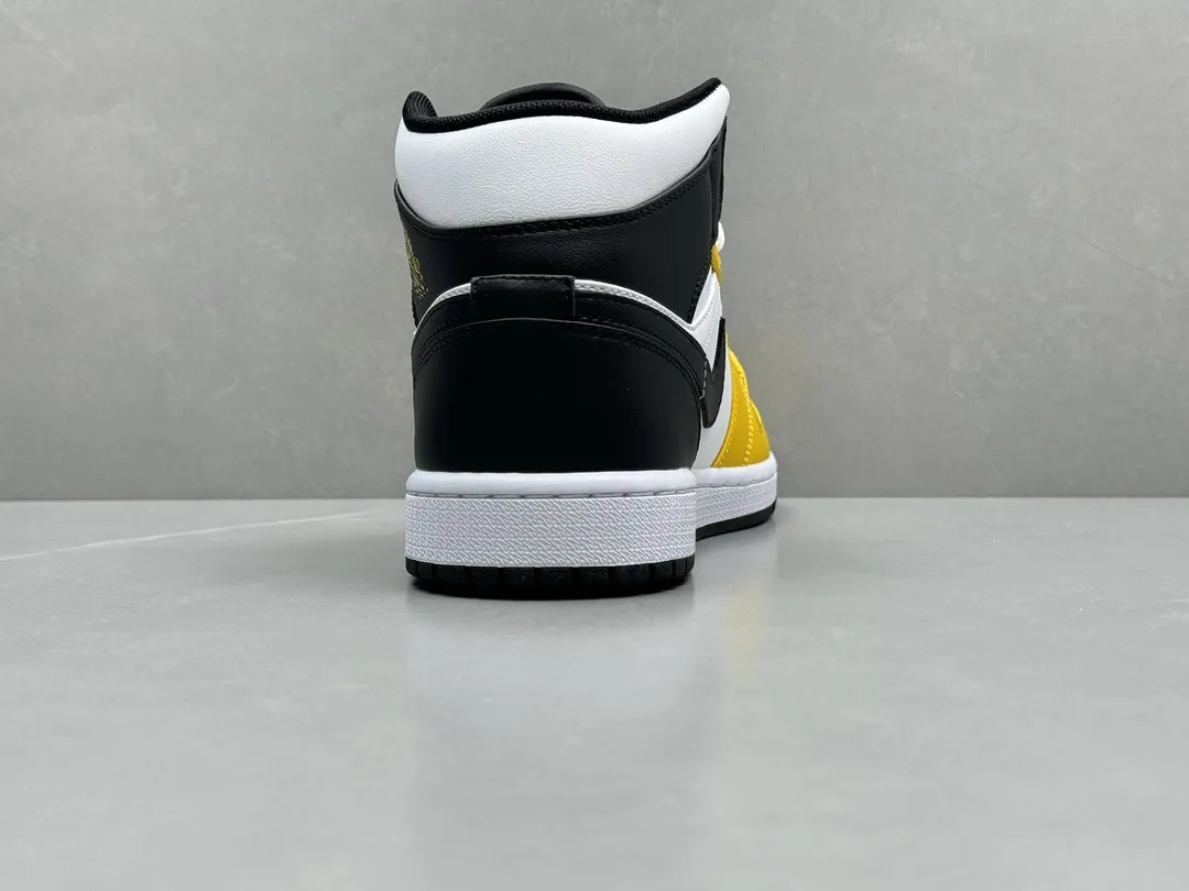 Soft Nike Air Jordan 1 Mid ‘Pure ’ – Yellow Black White, Top Rep Shoes, Best Replica Sneakers, Sizes 36-46 (Including Half Sizes 1317