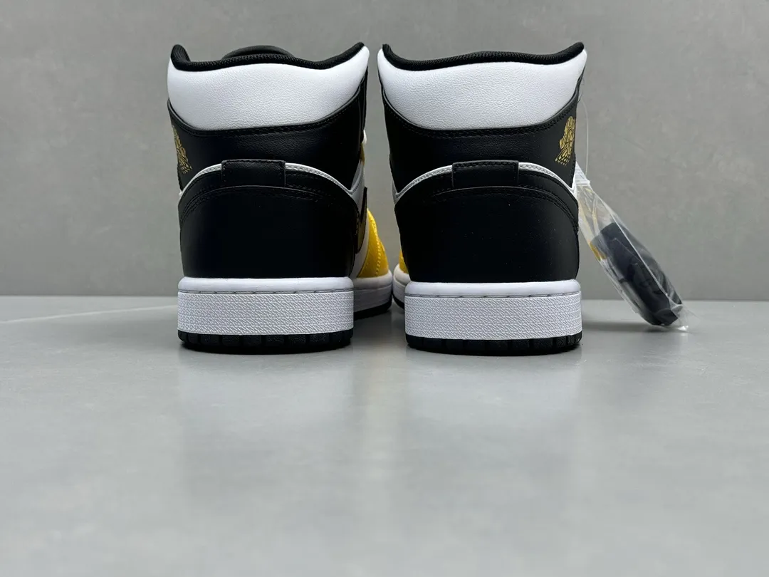 Soft Nike Air Jordan 1 Mid ‘Pure ’ – Yellow Black White, Top Rep Shoes, Best Replica Sneakers, Sizes 36-46 (Including Half Sizes 1317