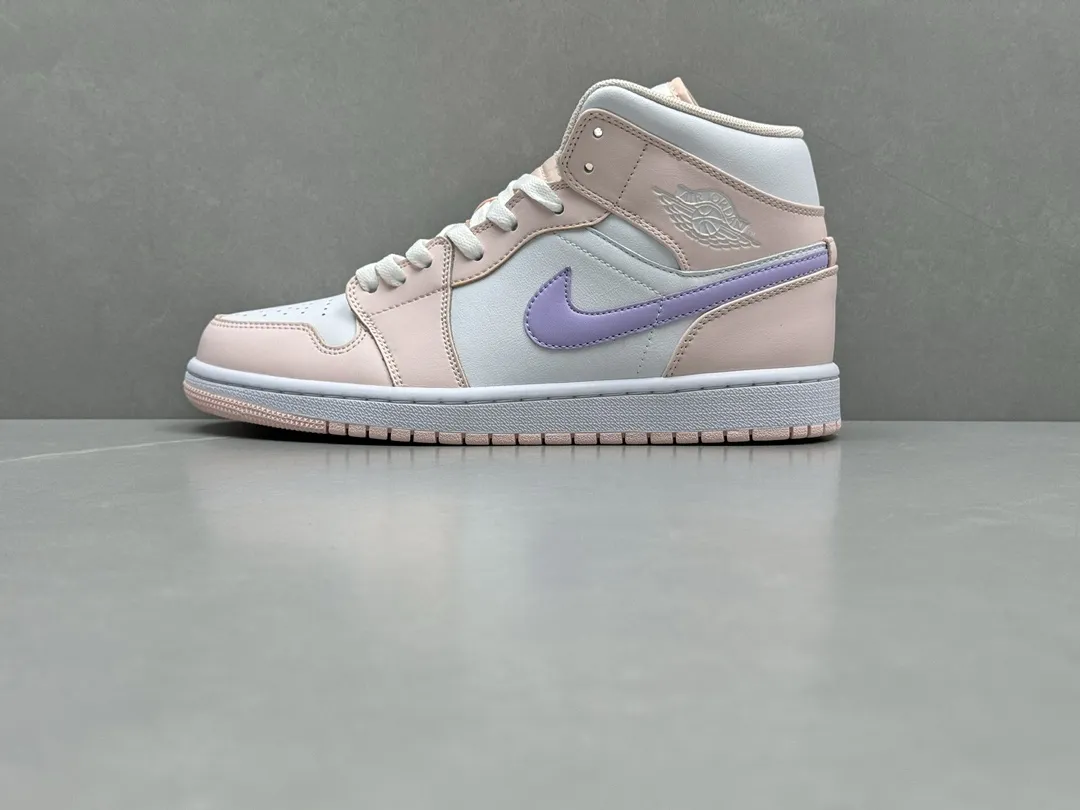 Nike Air Jordan 1 Mid ‘Pure ’ – Youth, Dusty Lilac, Top Rep Shoes, Best Replica Sneakers, Sizes 36-46 (Including Half Sizes Thermal 1332