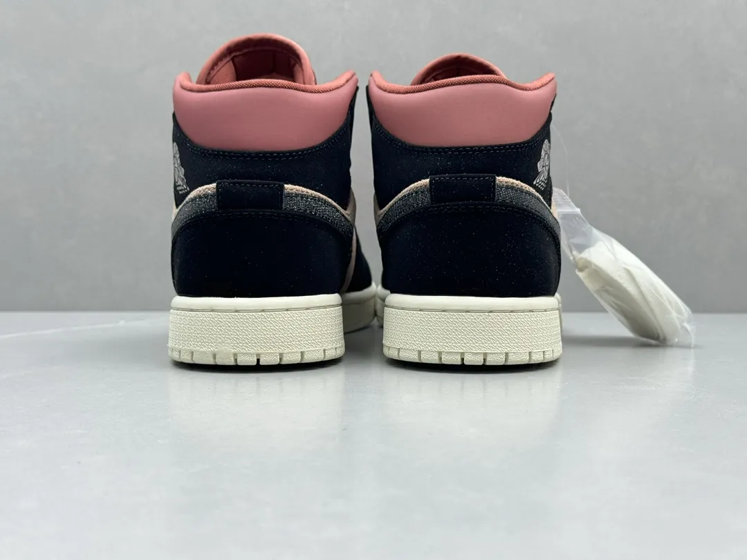 Nike Air Jordan 1 Mid ‘Red Bean Milk Tea’ – Black Pink Beige Rep Shoes (Replica Nikes BestValue 1218
