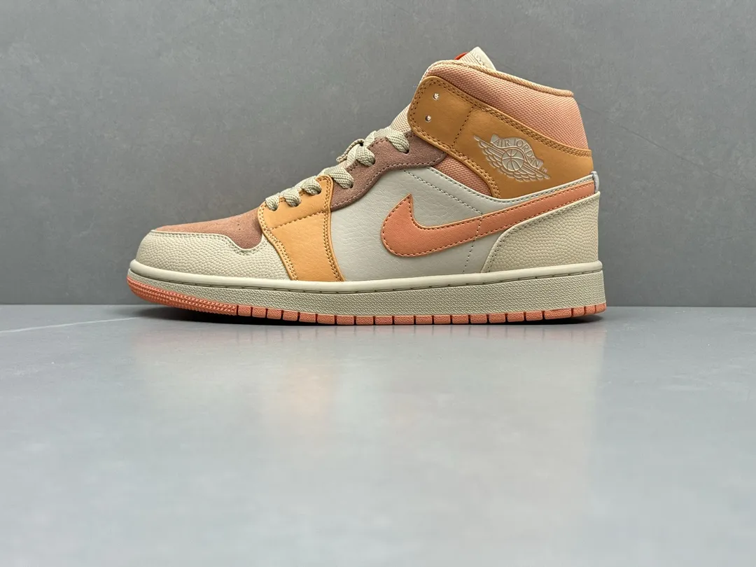 Attractive Nike Air Jordan 1 Mid SE ‘Apricot Orange’ – Women’s Basketball Shoes with Replica Nike Design, Sizes 36- 1227