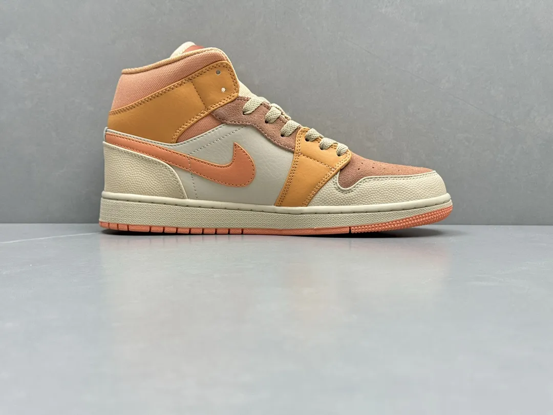 Attractive Nike Air Jordan 1 Mid SE ‘Apricot Orange’ – Women’s Basketball Shoes with Replica Nike Design, Sizes 36- 1227