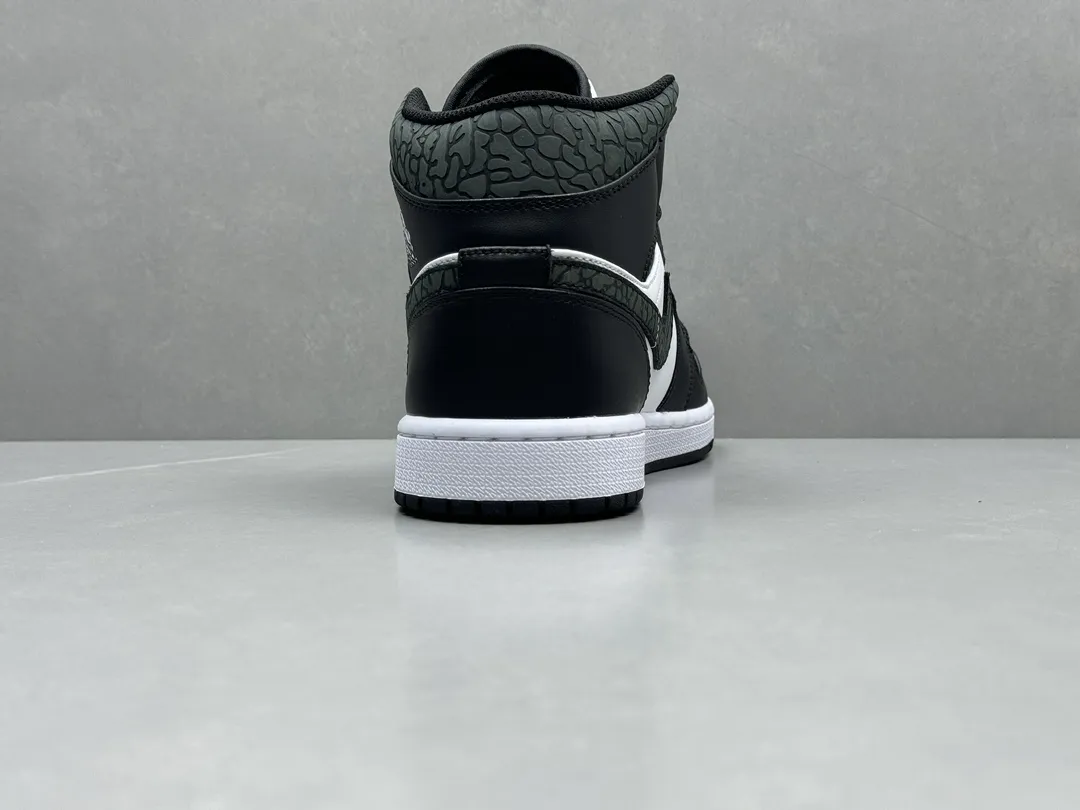 Nike Air Jordan 1 Mid SE Black White Crackle Print – High-Quality Rep Shoes & Replica Nikes – Sizes 36-46 (Including Half Sizes Practical 1200