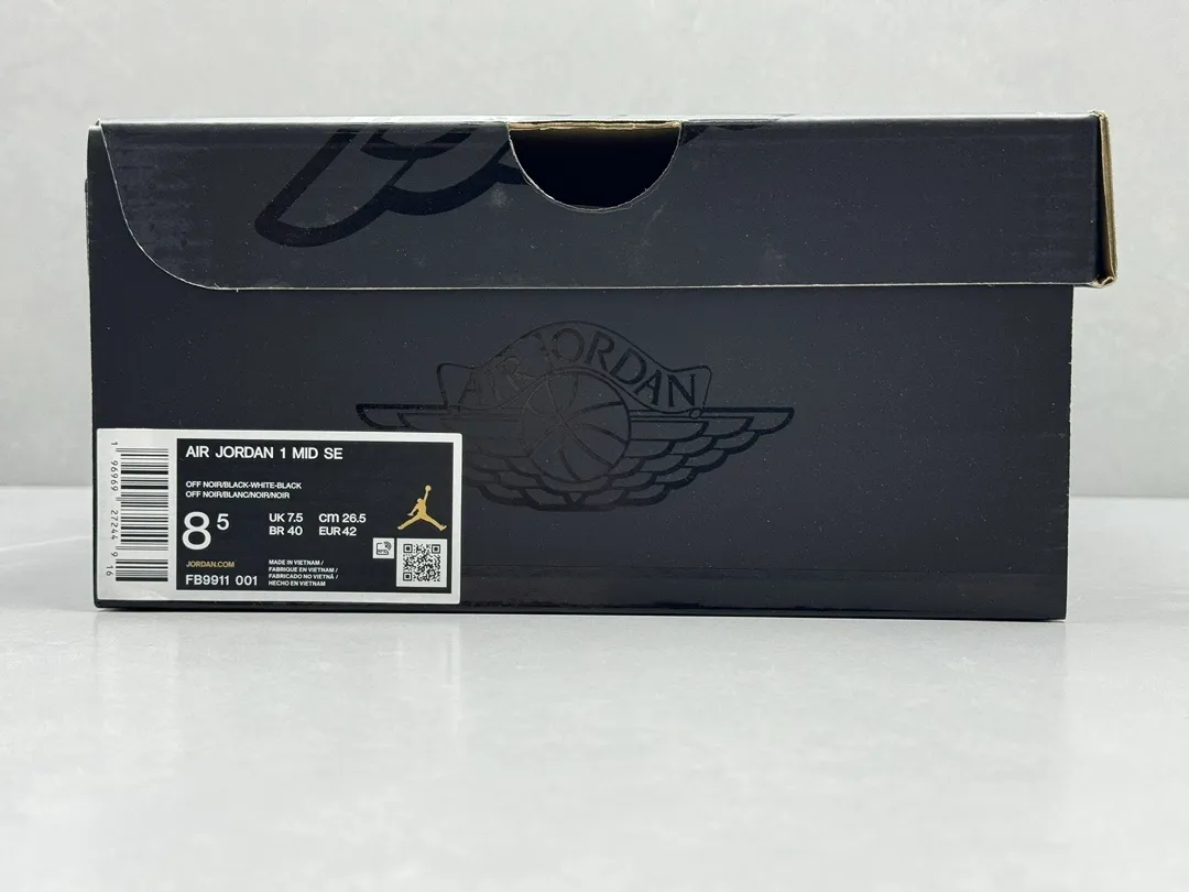 Nike Air Jordan 1 Mid SE Black White Crackle Print – High-Quality Rep Shoes & Replica Nikes – Sizes 36-46 (Including Half Sizes Practical 1200