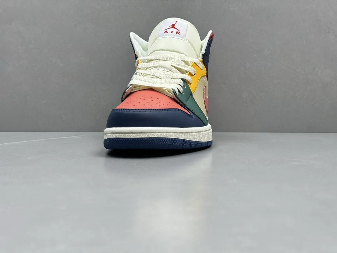 Nike Air Jordan 1 Mid SE ‘Blue Pink Red’ – Pure  Version 230 – Rep Shoes & Replica Nike Sneakers – Sizes 36-46 (Including Half Sizes FashionForward 1201