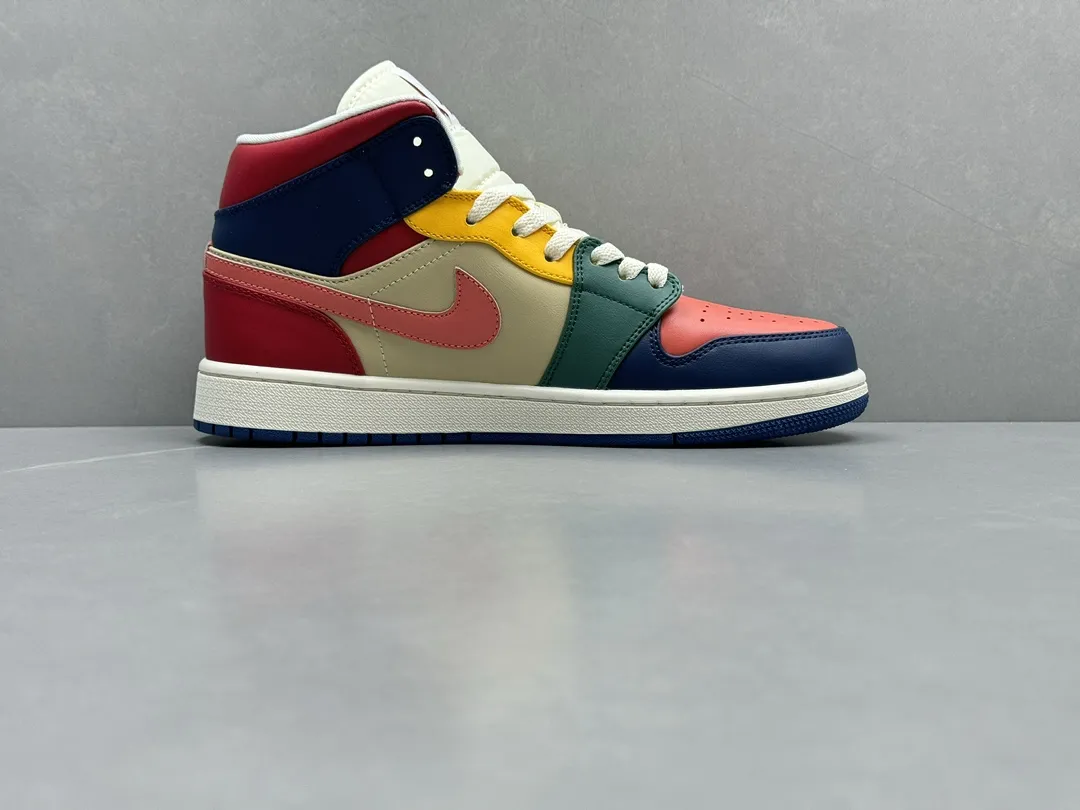 Nike Air Jordan 1 Mid SE ‘Blue Pink Red’ – Pure  Version 230 – Rep Shoes & Replica Nike Sneakers – Sizes 36-46 (Including Half Sizes FashionForward 1201