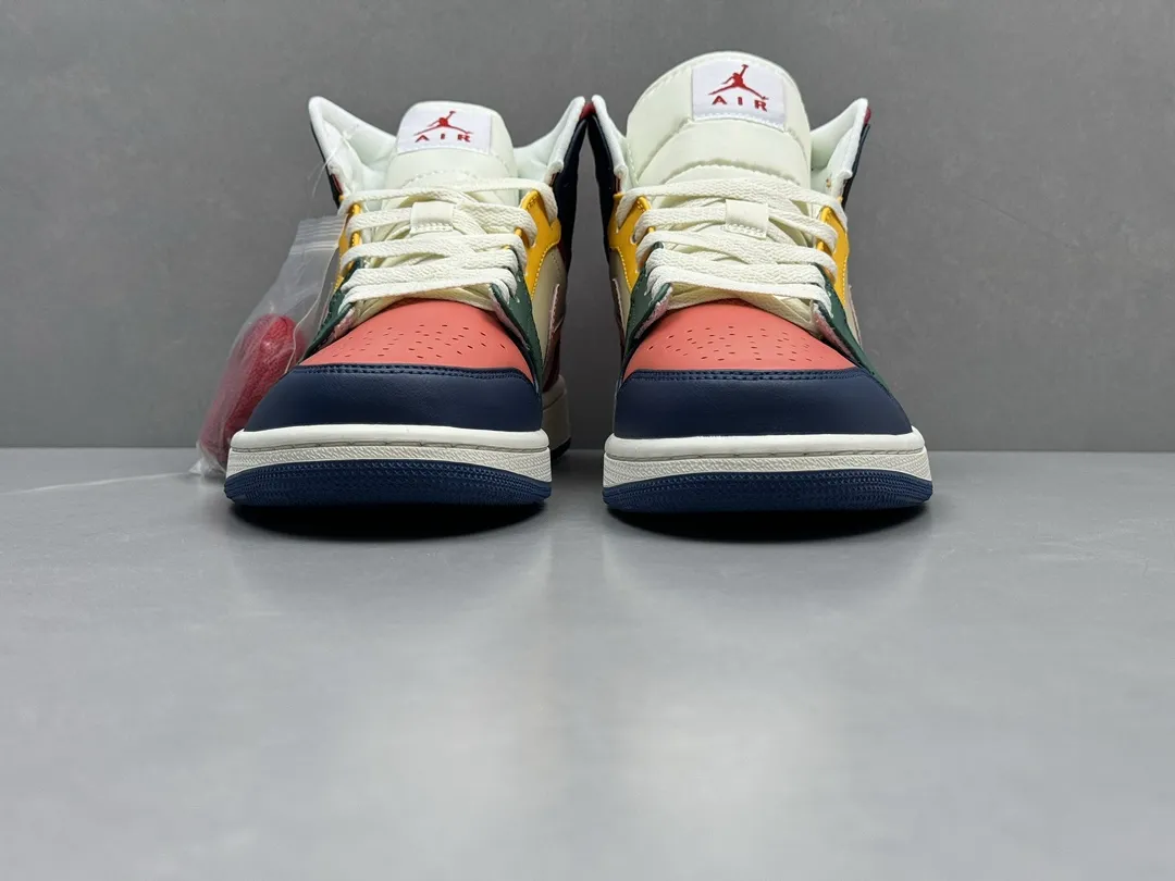 Nike Air Jordan 1 Mid SE ‘Blue Pink Red’ – Pure  Version 230 – Rep Shoes & Replica Nike Sneakers – Sizes 36-46 (Including Half Sizes FashionForward 1201