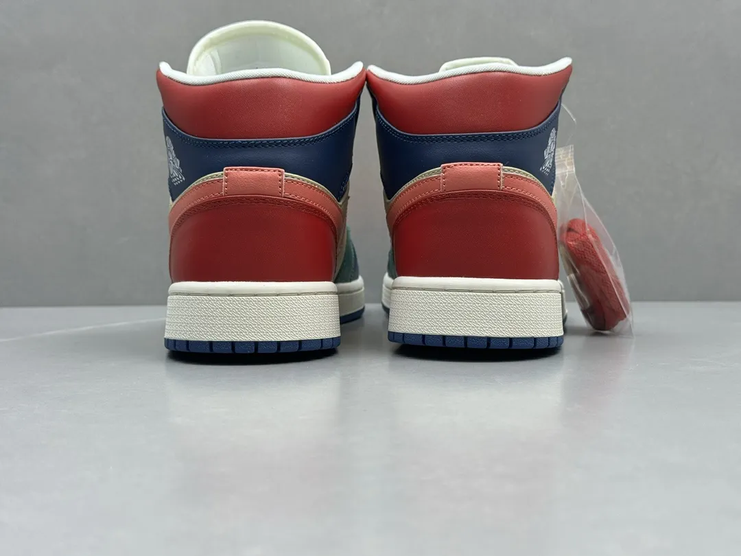 Nike Air Jordan 1 Mid SE ‘Blue Pink Red’ – Pure  Version 230 – Rep Shoes & Replica Nike Sneakers – Sizes 36-46 (Including Half Sizes FashionForward 1201