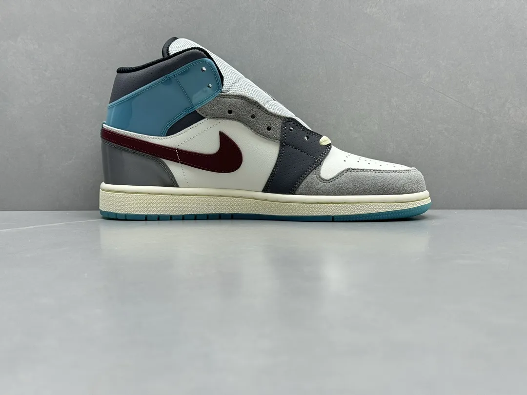 GoodFit Nike Air Jordan 1 Mid SE ‘Grey Blue White’ – Authentic Version, Rep Shoes & Replica Nike Sneakers, Sizes 36-46 Including Half Sizes 1196