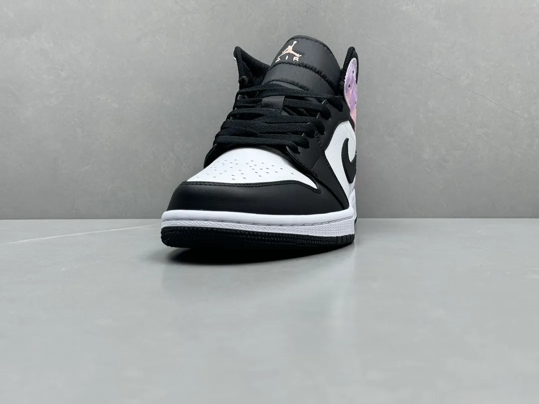 Affordable Nike Air Jordan 1 Mid SE ‘Zhongbang’ – Black White Tie-Dye – Best Replica Sneakers & Rep Shoes Version 1339