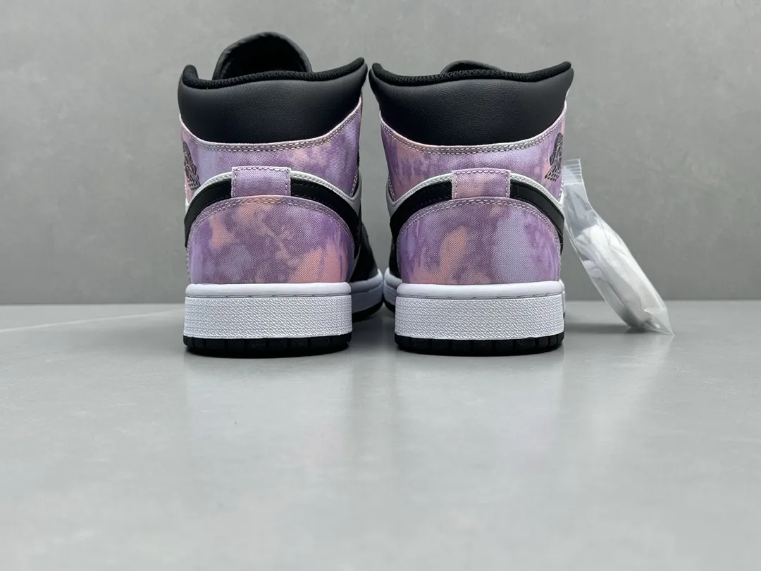 Affordable Nike Air Jordan 1 Mid SE ‘Zhongbang’ – Black White Tie-Dye – Best Replica Sneakers & Rep Shoes Version 1339