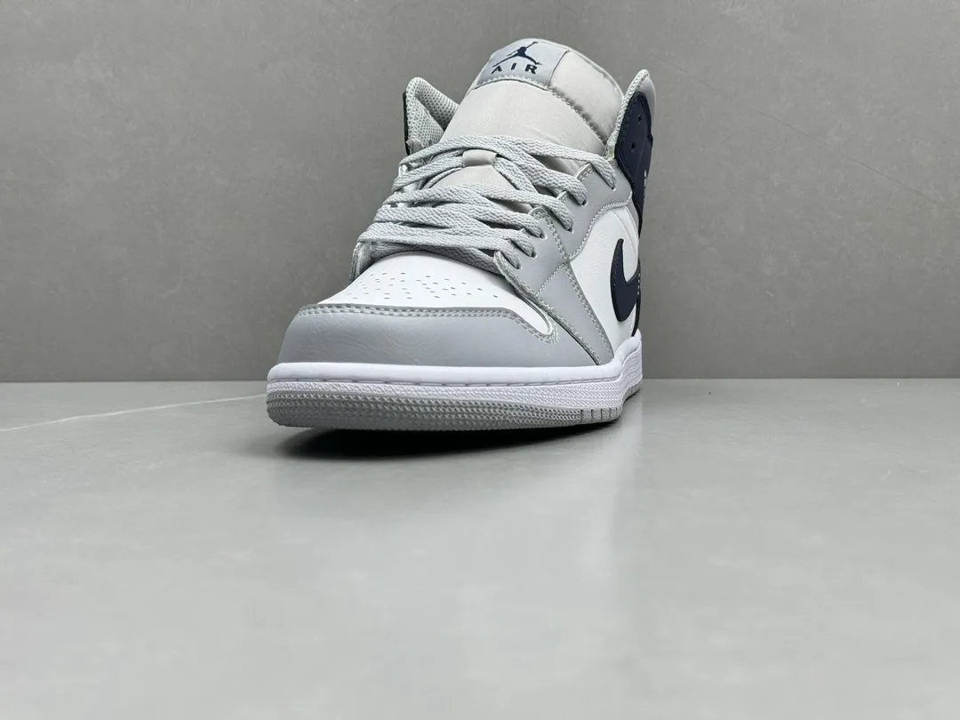 Flexible Nike Air Jordan 1 Mid ‘UNC’ – Grey White Blue – Authentic Rep Shoes Version 1224