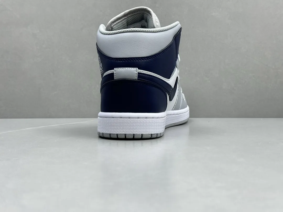 Flexible Nike Air Jordan 1 Mid ‘UNC’ – Grey White Blue – Authentic Rep Shoes Version 1224