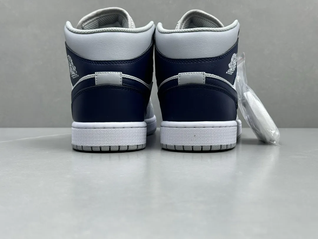 Flexible Nike Air Jordan 1 Mid ‘UNC’ – Grey White Blue – Authentic Rep Shoes Version 1224