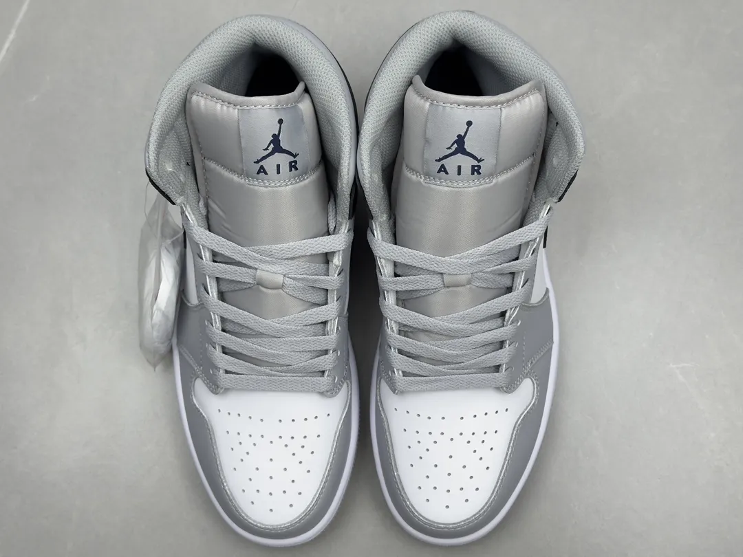 Flexible Nike Air Jordan 1 Mid ‘UNC’ – Grey White Blue – Authentic Rep Shoes Version 1224