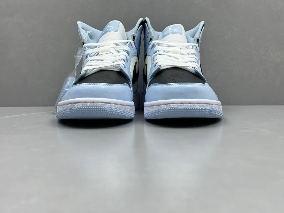 GoodFit Nike Air Jordan 1 Mid ‘UNC’ – Light Blue White Black, Replica Shoes & Nike Replica, Youth & Adult Sizes 36- 1205